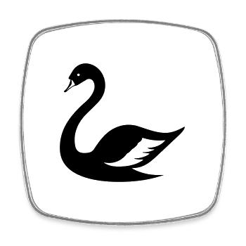 Cygne - Magnet carré - blanc - Devant