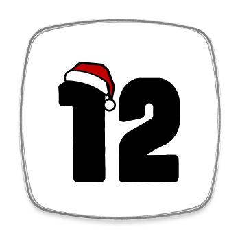 12 Zahl Weihnachten - Viereckiger Kühlschrankmagnet - Weiß - Vorne