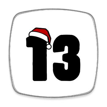 13 Numéro Noël - Magnet carré - blanc - Devant