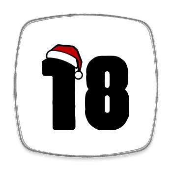 18 Zahl Weihnachten - Viereckiger Kühlschrankmagnet - Weiß - Vorne