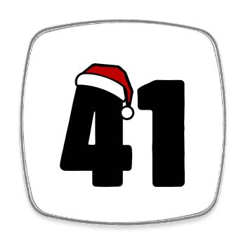41 Zahl Weihnachten - Viereckiger Kühlschrankmagnet - Weiß - Vorne
