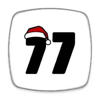77 Zahl Weihnachten - Viereckiger Kühlschrankmagnet - Weiß - Vorne