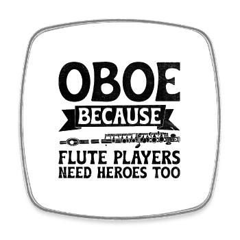 Oboe Player Oboe Basoonist Marching Band Instrumen - Square fridge magnet - white - Front