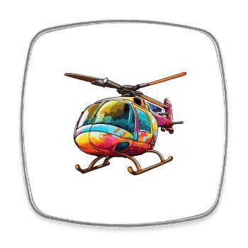 Helikopter / Hubschrauber / fliegen / Luftfahrt - Viereckiger Kühlschrankmagnet - Weiß - Vorne