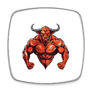 Bulle Stier Beast Bodybuilding Martial Arts MMA - Viereckiger Kühlschrankmagnet - Weiß - Vorne
