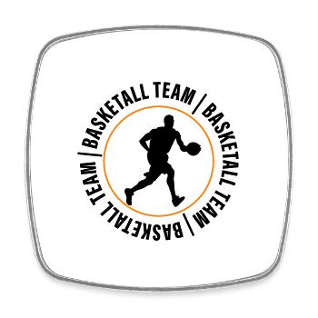 Basketball Team Verein Mann - Viereckiger Kühlschrankmagnet - Weiß - Vorne