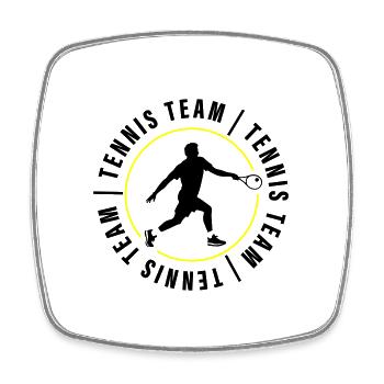 Tennis Team Verein Spieler - Viereckiger Kühlschrankmagnet - Weiß - Vorne