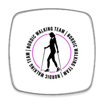 Nordic Walking Team Club Woman - Square fridge magnet - white - Front