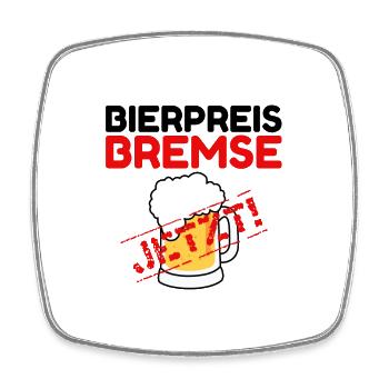 Bierpreisbremse - Jetzt! - Viereckiger Kühlschrankmagnet - Weiß - Vorne