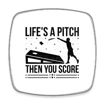 Joueurs De Cornhole Cornhole Sports Drôle De Cornhole Be - Magnet carré - blanc - Devant