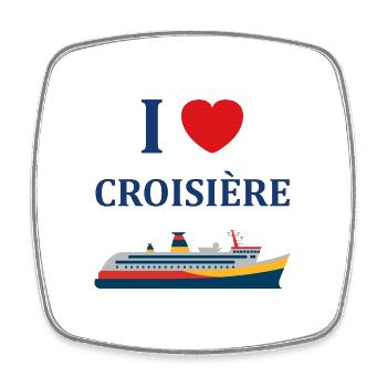 I love Croisière - Magnet carré - blanc - Devant