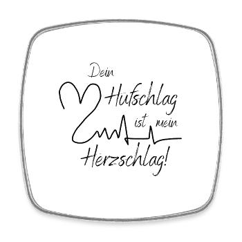 Dein Hufschlag ist mein Herzschlag - Viereckiger Kühlschrankmagnet - Weiß - Vorne