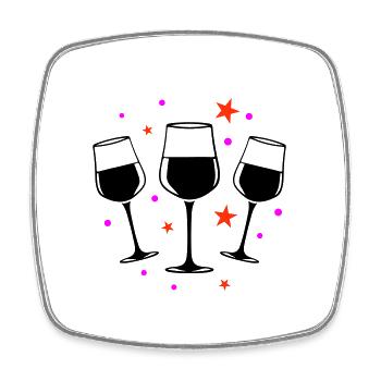 Wine Glass Red Wine Symbol - Square fridge magnet - white - Front