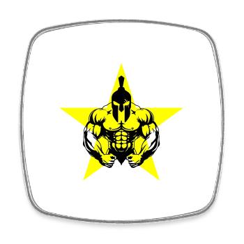 Spartan Bodybuilder Muscles - Magnet carré - blanc - Devant