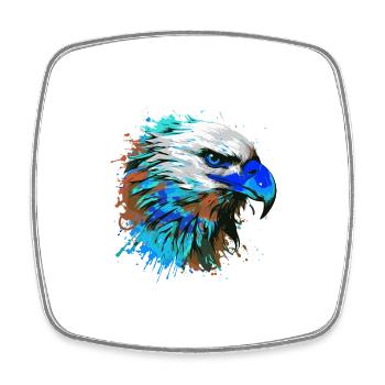 Eagle Head Portrait Colorful - Square fridge magnet - white - Front