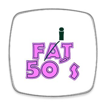 fat 50s pink darkgreen - Viereckiger Kühlschrankmagnet - Weiß - Vorne