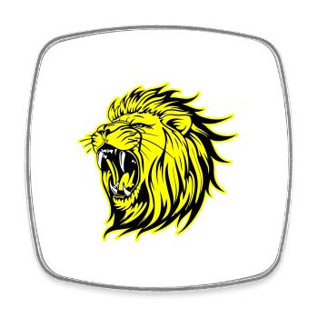 Löwe Wild Kopf Leo - Viereckiger Kühlschrankmagnet - Weiß - Vorne