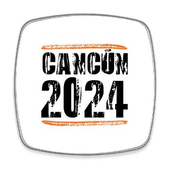 Cancun 2024 Saying - Square fridge magnet - white - Front