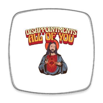 Disappointments All Of You Funny Jesus Facepalm - Viereckiger Kühlschrankmagnet - Weiß - Vorne