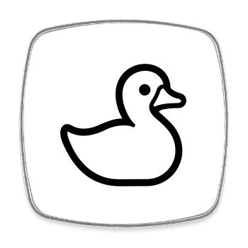 Canard - Magnet carré - blanc - Devant