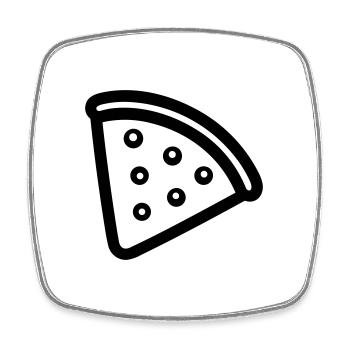 Pizza slice - Square fridge magnet - white - Front