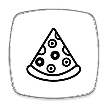 Pizza slice - Square fridge magnet - white - Front