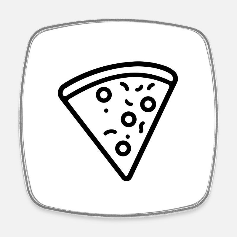 part de pizza - Magnet carré - blanc