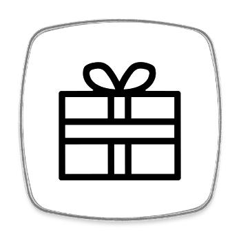 Kleine Geschenkbox - Viereckiger Kühlschrankmagnet - Weiß - Vorne