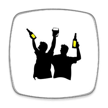 Bachelor Party Team Celebrating Bachelor Party - Square fridge magnet - white - Front