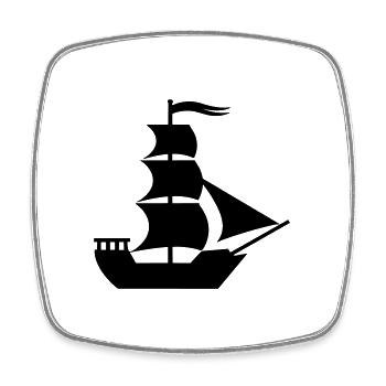Piratenschiff - Viereckiger Kühlschrankmagnet - Weiß - Vorne