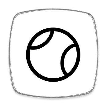 Tennis ball - Square fridge magnet - white - Front