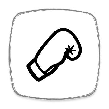 Boxing Glove - Square fridge magnet - white - Front