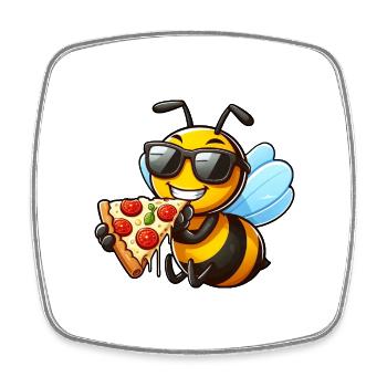 Sweet bee honey bee loves pizza lovers - Magnet carré - blanc - Devant