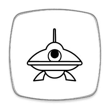 flying saucer - Square fridge magnet - white - Front
