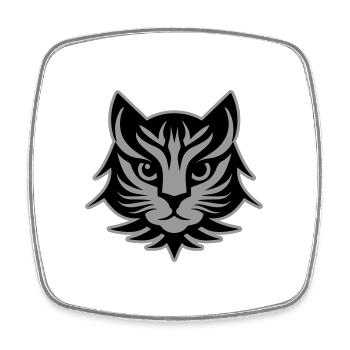 Tête de portrait de chat - Magnet carré - blanc - Devant