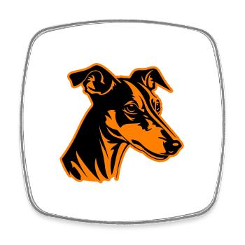 Greyhound Hund Kopf - Viereckiger Kühlschrankmagnet - Weiß - Vorne