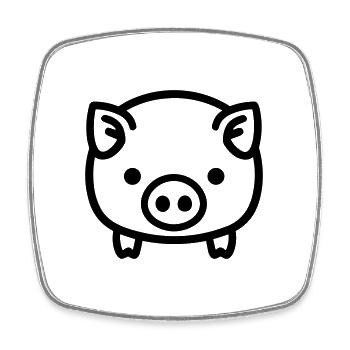 pig - Square fridge magnet - white - Front