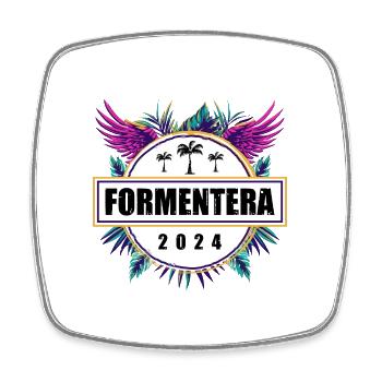 Formentera 2024 Team - Square fridge magnet - white - Front