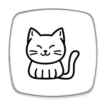 Chaton - Magnet carré - blanc - Devant