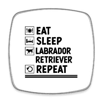 Manger Dormir Labrador Retriever Répéter Chien de laboratoire - Magnet carré - blanc - Devant