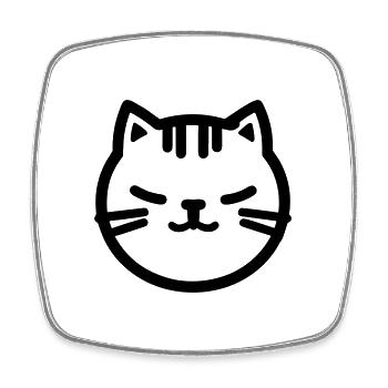 Katze - Viereckiger Kühlschrankmagnet - Weiß - Vorne