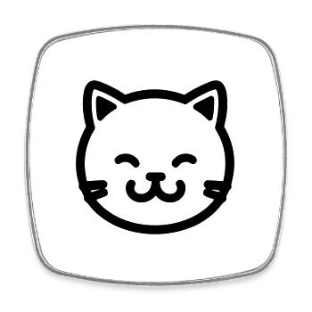 cat - Square fridge magnet - white - Front