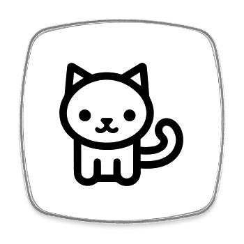 Katze - Viereckiger Kühlschrankmagnet - Weiß - Vorne