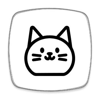 Katze - Viereckiger Kühlschrankmagnet - Weiß - Vorne