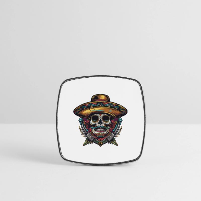 Crâne Mexicain Sombrero Magnet carré