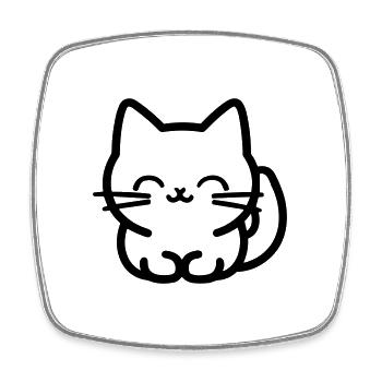 Katze - Viereckiger Kühlschrankmagnet - Weiß - Vorne