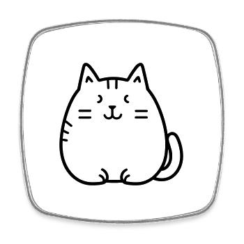 Katze - Viereckiger Kühlschrankmagnet - Weiß - Vorne