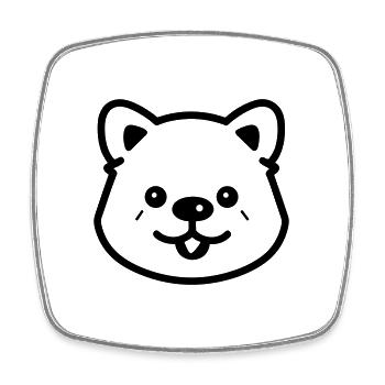 Dog - Square fridge magnet - white - Front