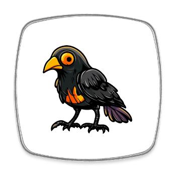 Rabe Krähe Halloween Comic Lustig - Viereckiger Kühlschrankmagnet - Weiß - Vorne