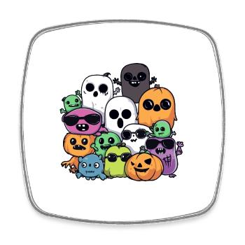 Halloween Party Figures Cool - Square fridge magnet - white - Front